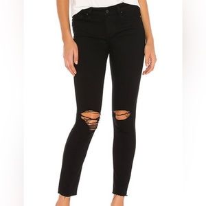 Paige midrise black ripped jeans